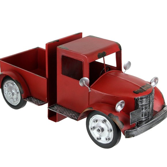 Vintage Red Pickup Truck Weathered Finish Metal Bookends Front and Back - Picture 3 of 4